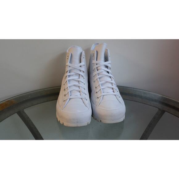 Converse High Top Lugged Platform Shoes White Leather 567165C Women Size 11 - Picture 3 of 7